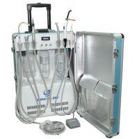 Deluxe Portable Dental Delivery Turbine Unit with 6 Holder Air Compressor Suitable Case and Handpiece Tubing GU-P206