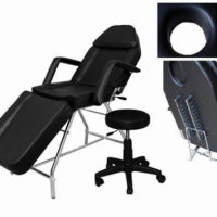 Grin365 Adjustable Teeth Whitening Chair with Hydrolic Side Stool for Dental Clinics or Salon Use, Fully Folding Model