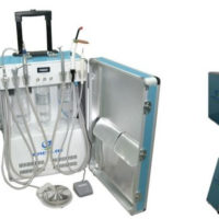 وحدة التوربينات المحمولة لطب الأسنان 6 ضاغط هواء حامل حالة مناسبة وأنابيب قبضة GU-P206