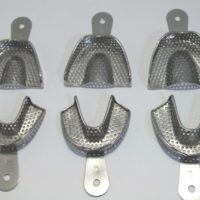 Full Stainless Steel Dental Impression Trays Dentist Instrument Perforated Units Pack of 6 SK-TR02