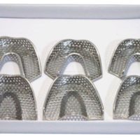 Full Stainless Steel Dental Impression Trays Dentist Instrument Perforated Units Pack of 6 SK-TR02