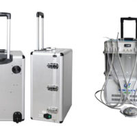 Deluxe Portable Dental Delivery Turbine Unit met 6 Holder Air Compressor Geschikt Case en Handpiece Tubing GU-P206