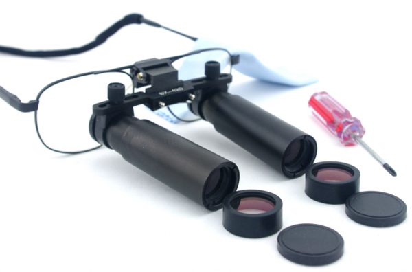 8.0x Loupos profissionais de ampliação com moldura de metal preto para odontologia, Cirúrgico, Joalheiro, ou hobby | Modelo de distância da pupila ajustável #dm8m