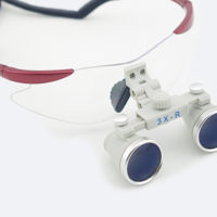 3.0x Magnification Spark Professional Dental Loupes with Red TP Sports Frame | Adjustable Pupil Distance Model #CH300M