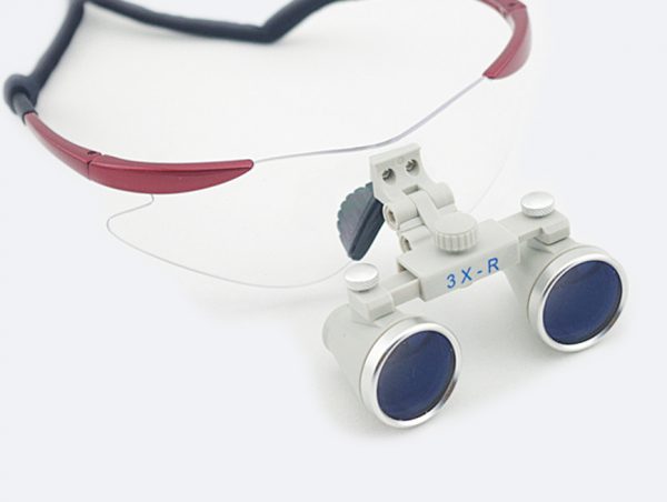 3.0x Magnification Spark Professional Dental Loupes with Red TP Sports Frame | Adjustable Pupil Distance Model #CH300M