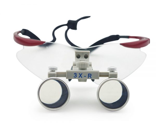 3.0x Magnification Spark Professional Dental Loupes with Red TP Sports Frame | Adjustable Pupil Distance Model #CH300M