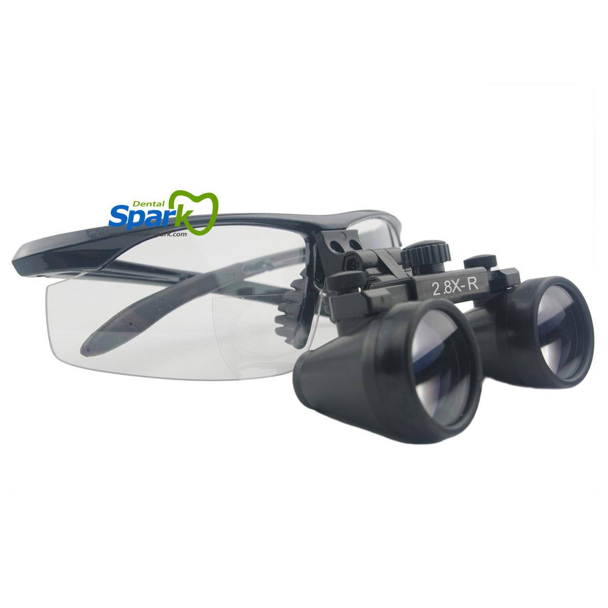 2.8 x Magnification Professional Dental Loupes by Spark Black BP Sports Frame and Adjustable Pupil Distance Model #SM2.8