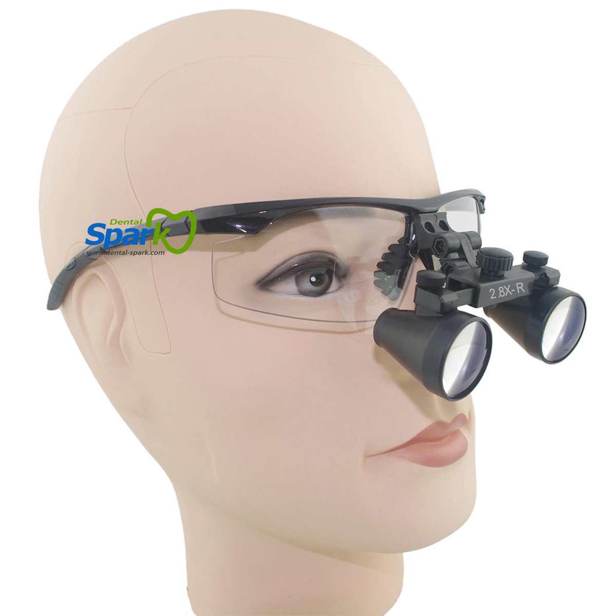 2.8 x Lupas dentais profissionais de ampliação da Spark Black BP Sports Frame e modelo de distância ajustável da pupila # SM2.8