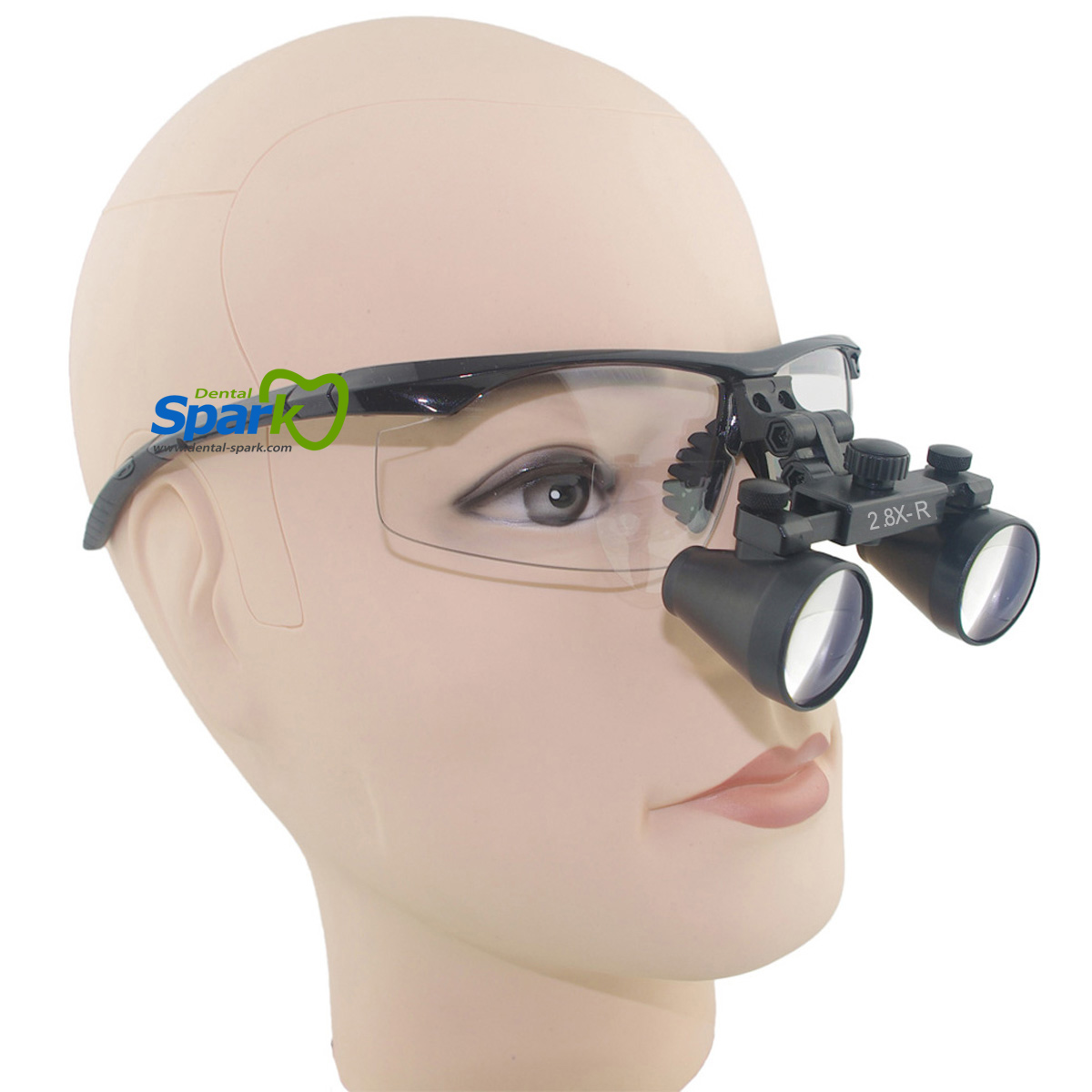 2.8 x Grossissement professionnel dentaire Loupes par Spark Noir BP Sport Cadre et réglable Distance Pupille Modèle # SM2.8