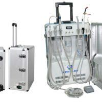 Deluxe Portable Dental Delivery Turbine Unit met 6 Holder Air Compressor Geschikt Case en Handpiece Tubing GU-P206