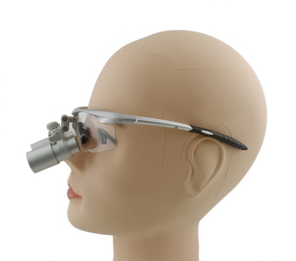 4.0x Magnification Professional Loupes with Silver BP Sports Frame for Dental, Chirurgisch, Juwelier, of hobby | Adjustable Pupil Distance Model #CH400