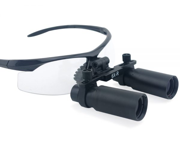 6.0x Magnification Professional Loupes with Black Metal Frame for Dental, Surgical, Jeweler, or Hobby | Adjustable Pupil Distance Model #DM6M