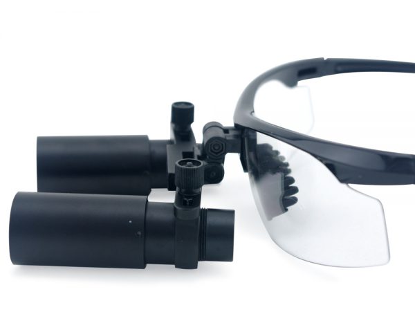 6.0x Magnification Professional Loupes with Black Metal Frame for Dental, Surgical, Jeweler, or Hobby | Adjustable Pupil Distance Model #DM6M