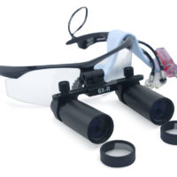 6.0x Loupes professionnel avec Grossissement Cadre en métal noir pour Dental, Chirurgical, Bijoutier, ou Hobby | Réglable Distance Pupille Modèle # DM6M