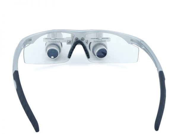 6.0x Loupos profissionais de ampliação com quadro esportivo de prata BP para odontologia, Cirúrgico, Joalheiro, ou hobby | Modelo de distância da pupila ajustável #DH6