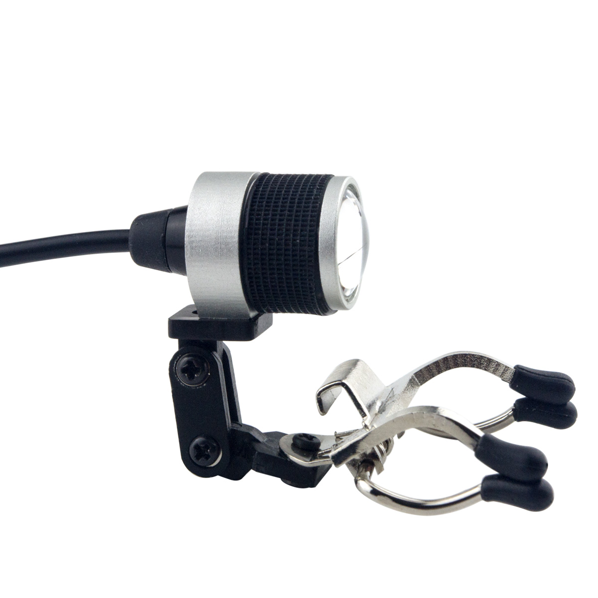 Ligero 1 Watt Clip-On LED Head Light para cualquier anteojo y cualquier lupa dental con batería de litio recargable | Bombilla de alta intensidad (15000-30000lux), 10 Hora de ejecución