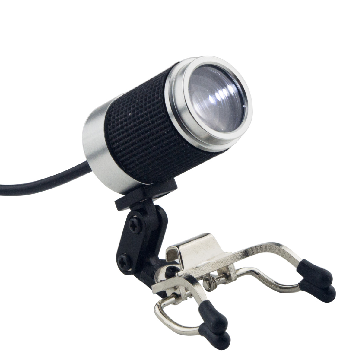 Ligero 2 Watt Clip-On LED Head Light para cualquier anteojo y cualquier lupa dental con batería de litio recargable | Bombilla de alta intensidad (15000-30000lux), 8 Hora de ejecución