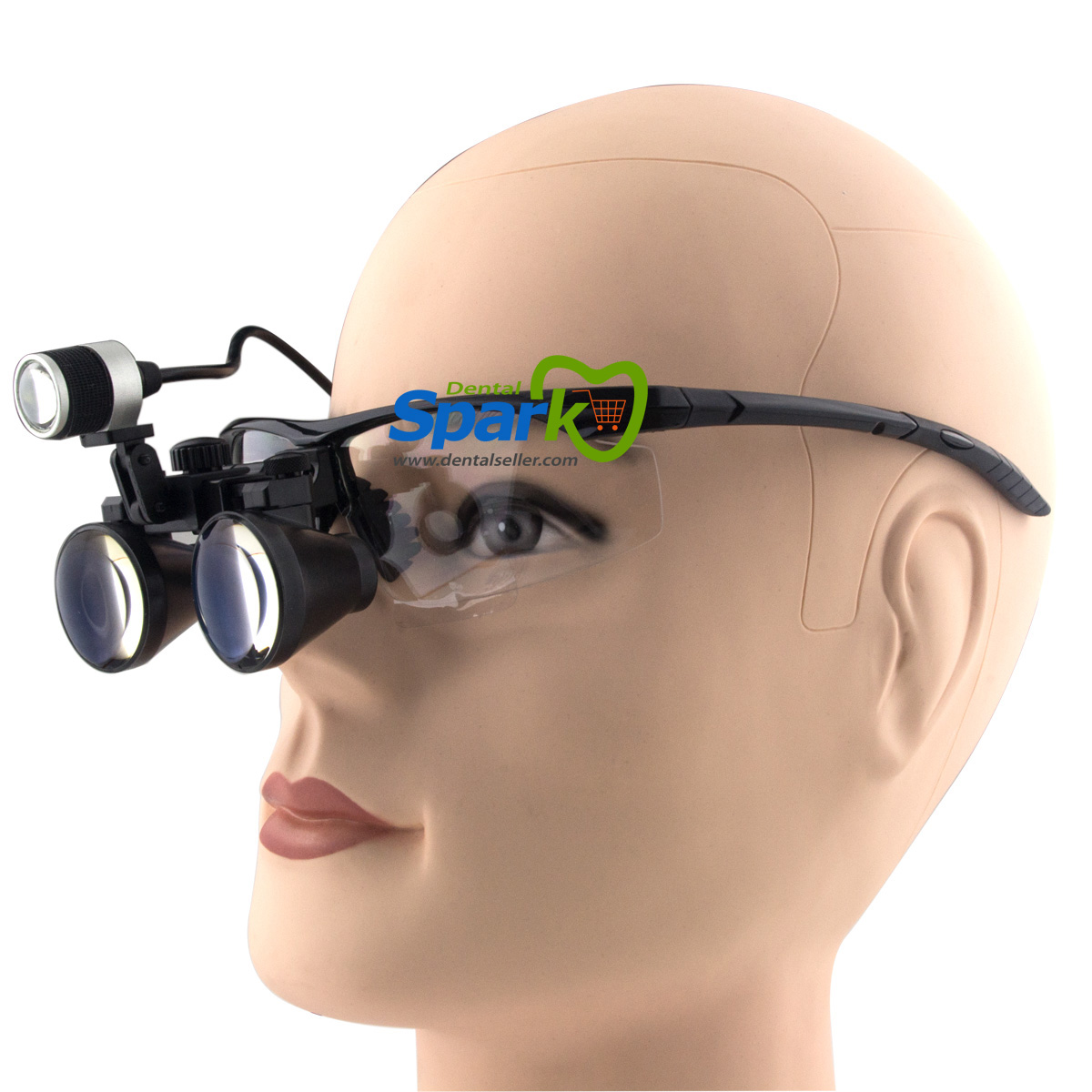 2.5 x Magnification Dental Loupes Black BP Frame with LED Head Light