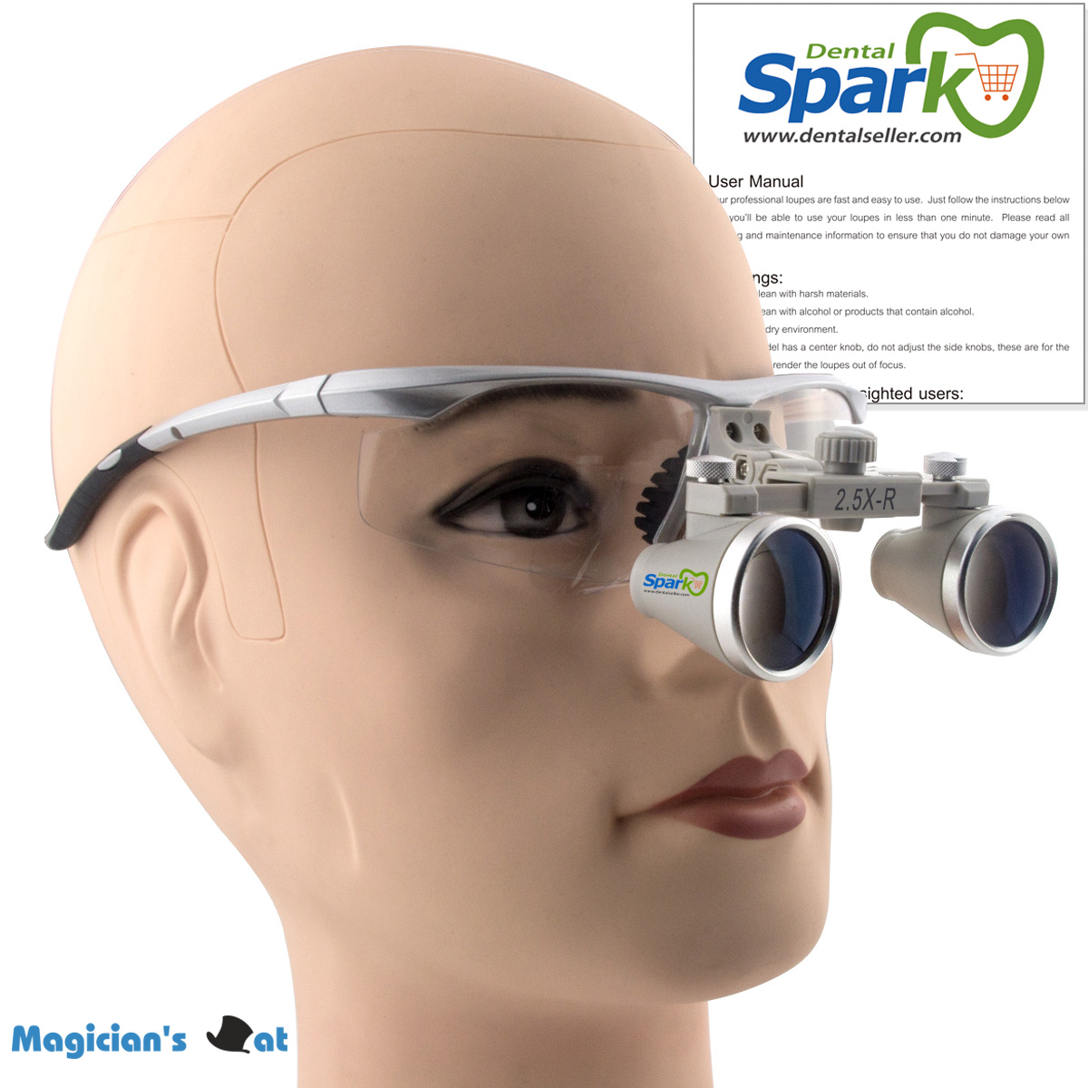2.5 x Ampliação Lupas dentais profissionais Silver BP Sports Frame e ajustável pupila distância modelo # CH250