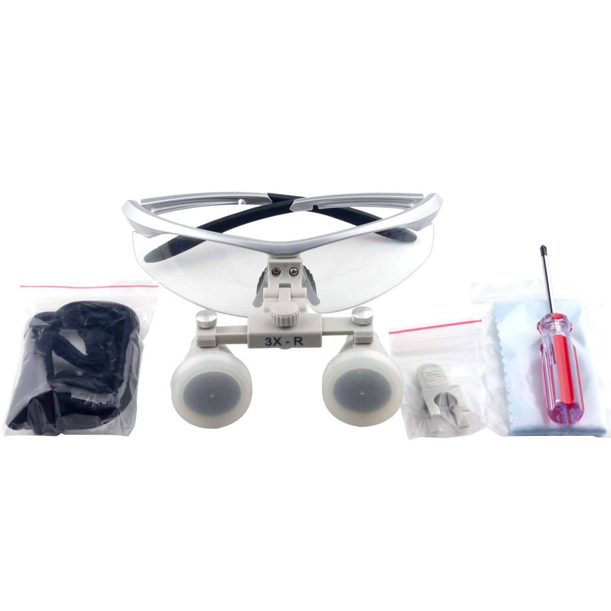 3.0 x Ampliação Lupas dentais profissionais Silver BP Sports Frame e pupila ajustável distância modelo # CH300
