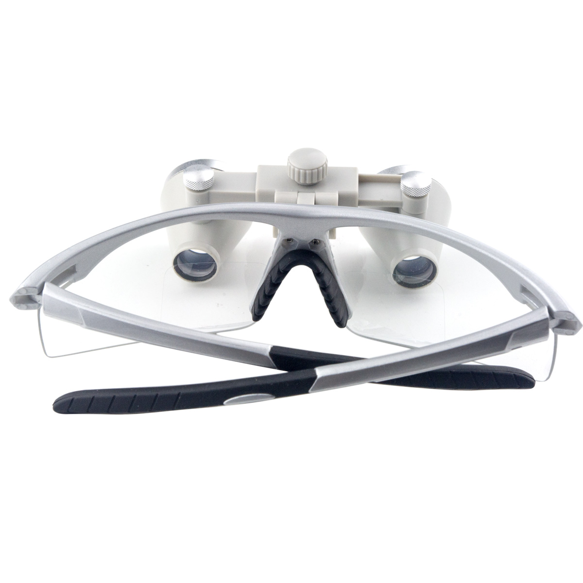 3.5 x Magnification Professional Dental Loupes Silver BP Sports Frame and Adjustable Pupil Distance Model #CH350