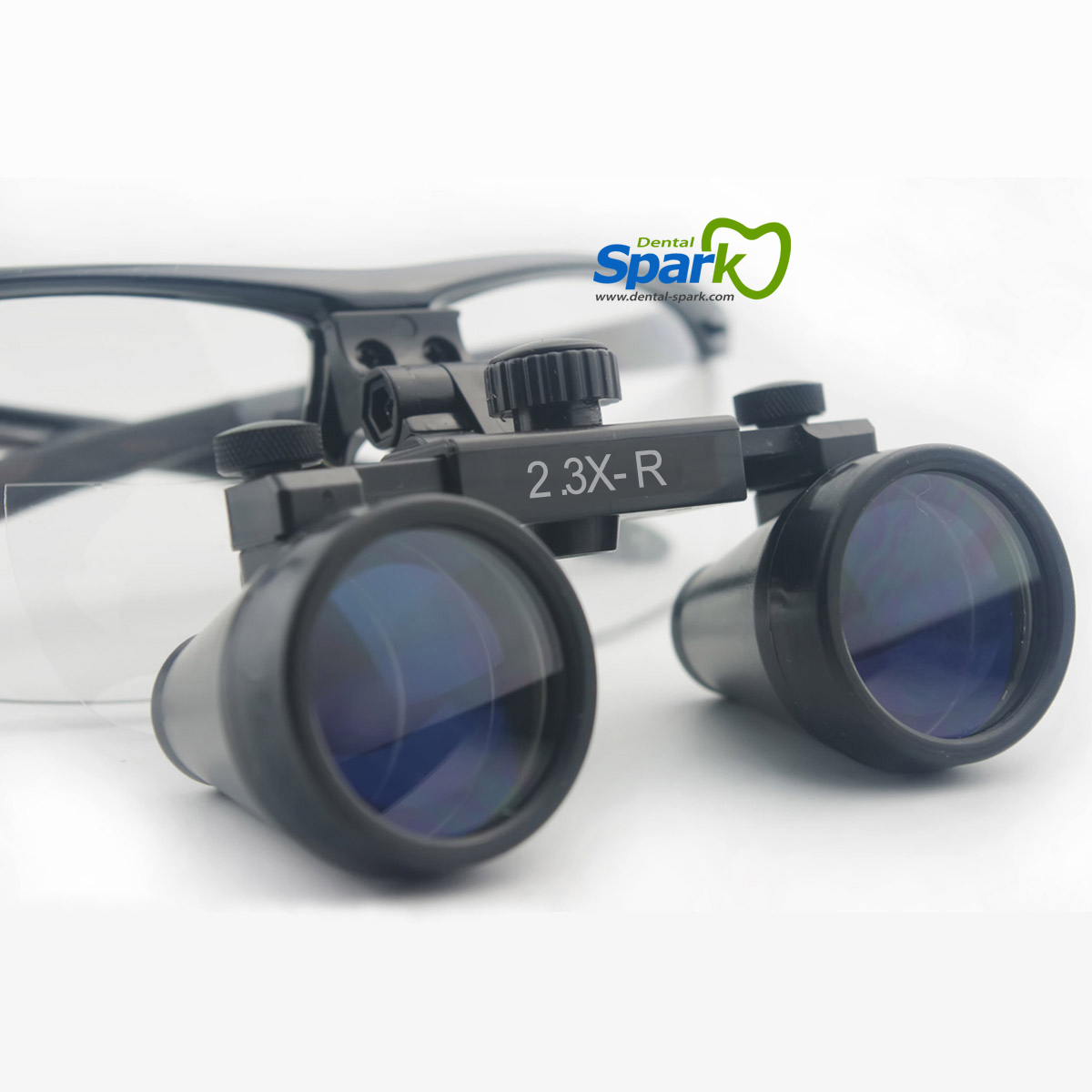 2.3 x Magnification Professional Dental Loupes by Spark Black BP Sports Frame and Adjustable Pupil Distance Model #SM2.3