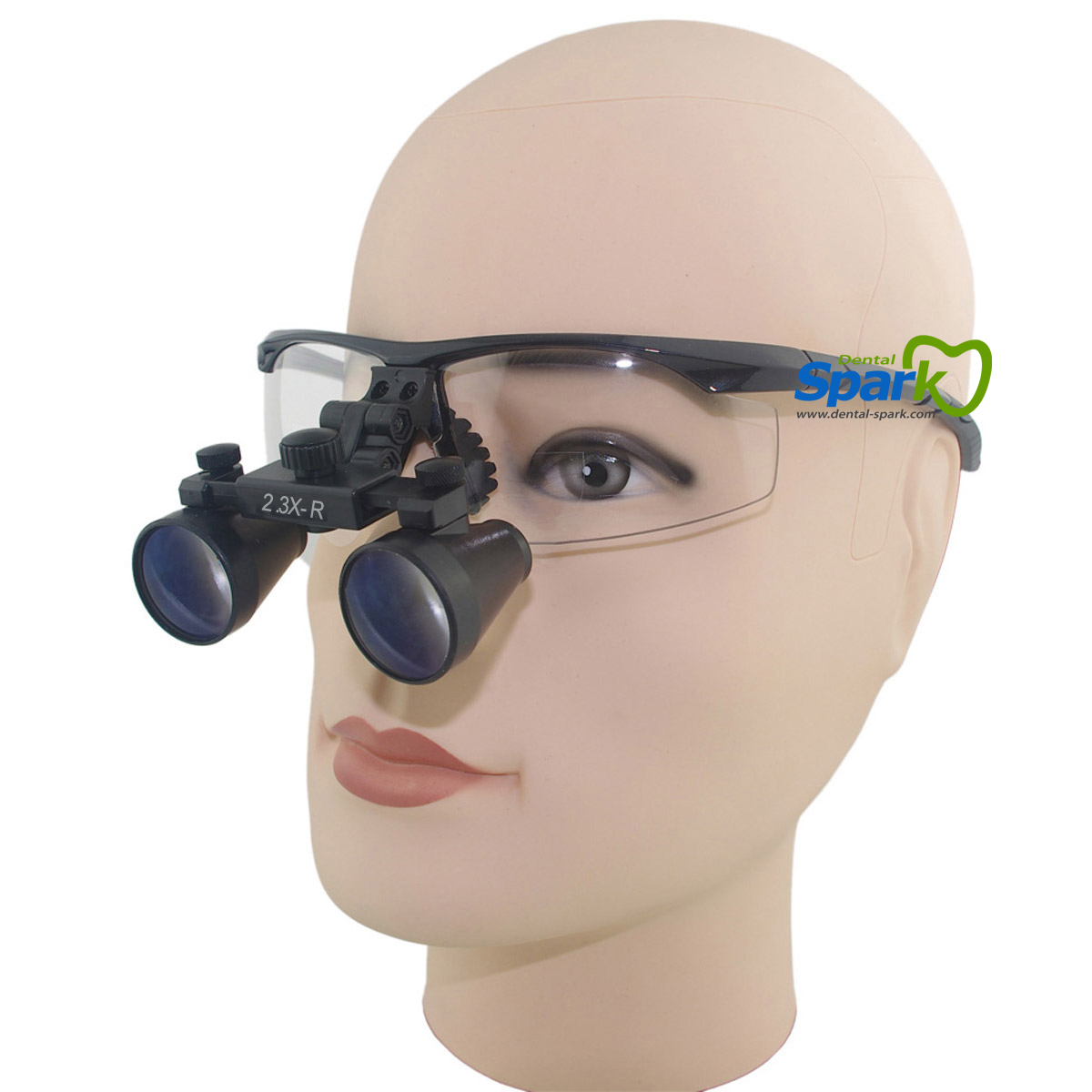 2.3 x Suurennus Professional Dental Loupes - Spark Black BP -urheilukehys ja säädettävä oppilaiden etäisyysmalli # SM2.3