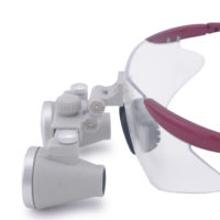 3.5x Magnification Spark Professional Dental Loupes with Red TP Sports Frame | Adjustable Pupil Distance Model #CH350M