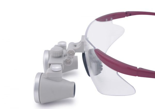 3.5x Magnification Spark Professional Dental Loupes with Red TP Sports Frame | Adjustable Pupil Distance Model #CH350M
