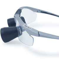 3.5x TTL dentário personalizado de ampliação(Através das lentes) Lupas com armação esportiva Silver BP | Envie-nos sua distância de aluno e distância de trabalho, Nós daremos a você um ajuste personalizado