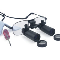 5.0x Loupes professionnel avec Grossissement Cadre en métal noir pour Dental, Chirurgical, Bijoutier, ou Hobby | Pupille réglable Distance Modèle # DM5M