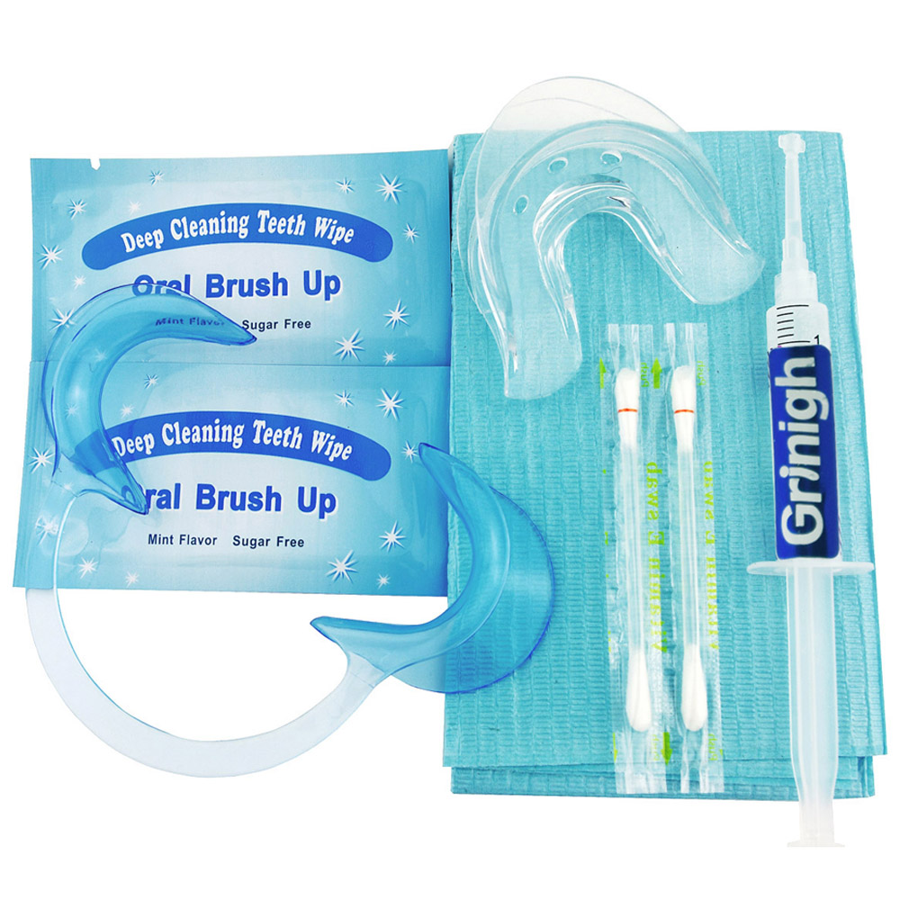 Grin365 Professional Teeth Whitening System Complete Kit - Regular Strength 44% Carbamide Peroxide Gel Pack of 10
