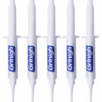 Gel de clareamento dos dentes em casa Grin365 com pontas de seringa reutilizáveis - Recarga para Kit com 33 Tratamentos de gel de força clínica regular(44% Peróxido de carbamida)