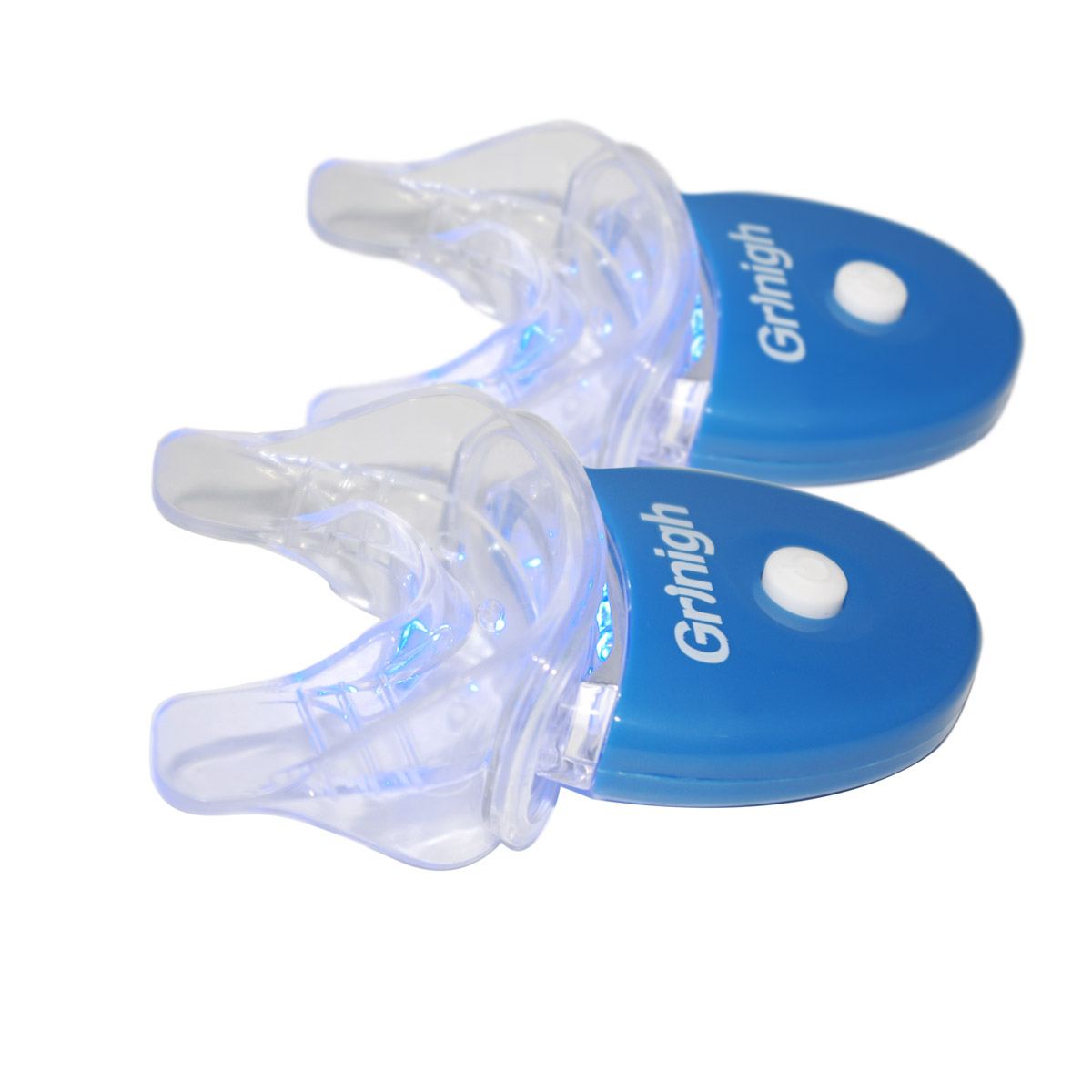 Grin365 2 Establece Mini Dental LED de luz blanca y la bandeja de la boca emparejada para los dientes caseros que blanquean el sistema CE aprobado