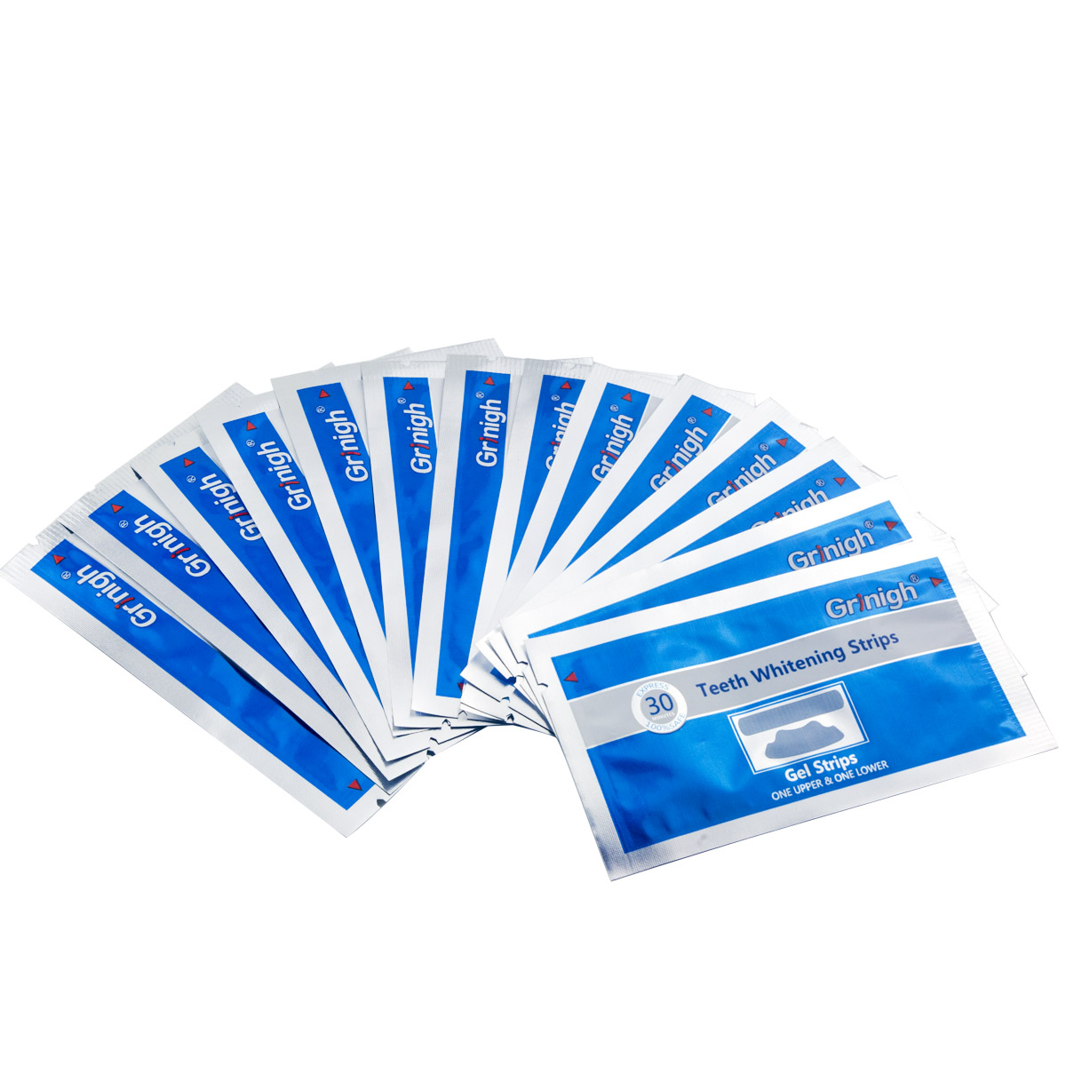 Dentes Grin365 brilhante toque branqueamento tiras com Fresh Mint Flavor - 7 tratamentos