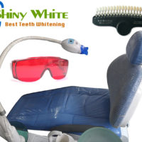 Dental Teeth Whitening Lamp LED Light Accelerator Bleaching Dentist Clinc with Shadeguide and Two Goggles