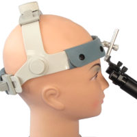 8.0x Magnification Professional Loupes with Comfortable Headband and Mounted LED Head Light for Dental, Surgical, Jeweler, or Hobby | Adjustable Pupil Distance Model #DM8HBAXSL