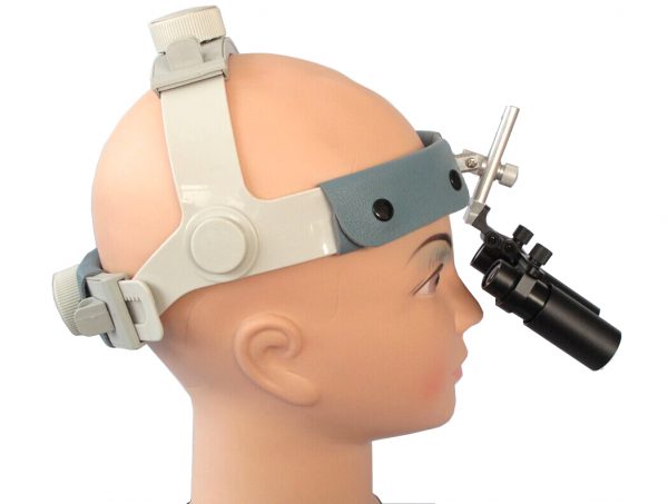 8.0x Loupos profissionais de ampliação com faixa de cabeça confortável e luz de cabeça LED montada para odontologia, Cirúrgico, Joalheiro, ou hobby | Modelo de distância da pupila ajustável #DM8HBAXSL