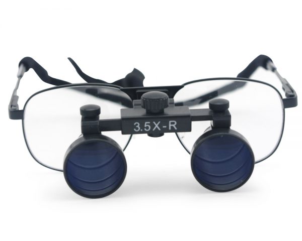 3.5x Magnification Professional Loupes with Black Metal Frame for Dental, Surgical, Jeweler, or Hobby | Adjustable Pupil Distance Model #CM350M