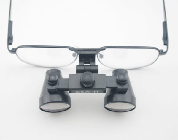 3.5x Magnification Professional Loupes with Black Metal Frame for Dental, Surgical, Jeweler, or Hobby | Adjustable Pupil Distance Model #CM350M