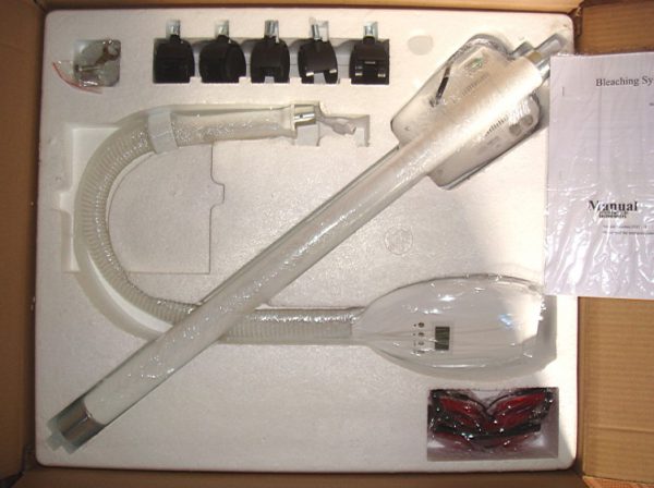 Lámpara de blanqueamiento LED Dental, sistema cosmético de blanqueamiento de belleza dental con 2 Gafas de protección 20 Guía de sombras de colores