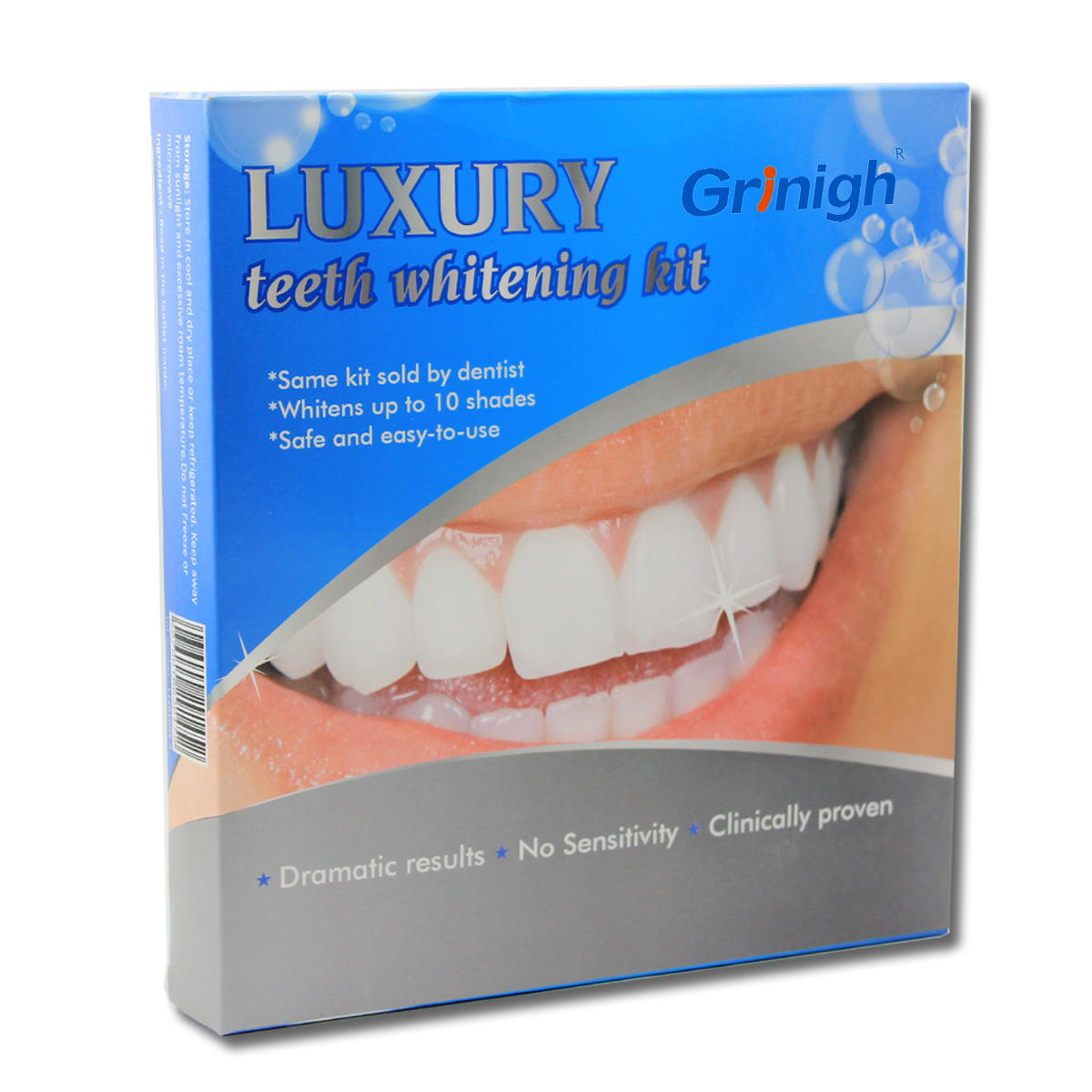 Teeth Whitening Kit com lâmpada LED construído em bandeja 6 Gel Branco seringas Tooth