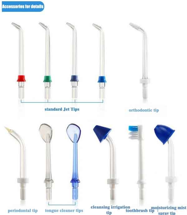 Dental WaterFlosser Oral Irrigator Plus 11 pcs Water Jet Tips And 1000ml Water Tank