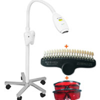 Lâmpada de clareamento dental odontológico com sistema cosmético para clareamento dental 2 Óculos 20 Guia de cores de sombra